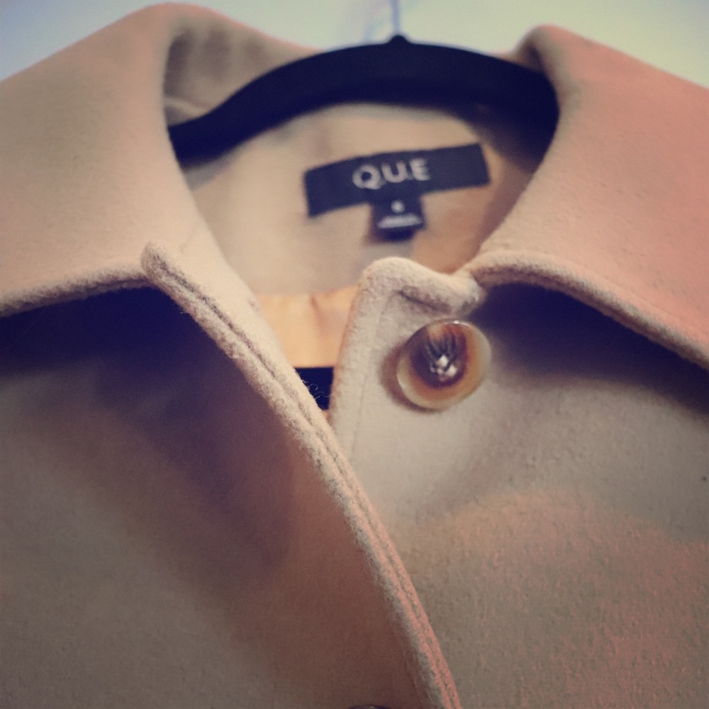 Camel colored wool overcoat